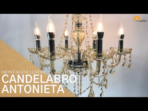Montagem do lustre cristal candelabro Antonieta